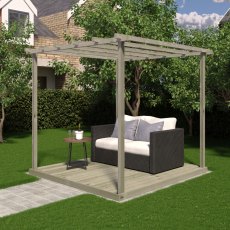 8 X 8 Shire Ivy Pergola Kit With Decking - Pressure Treated - in situ, angle view