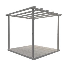 8 X 8 Shire Ivy Pergola Kit With Decking - Pressure Treated - isolated angle view