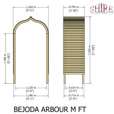 Shire Bejoda Garden Arch - Pressure Treated - dimensions