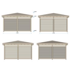 13x13 Shire Uma Pergola - Pressure Treated - dimensions