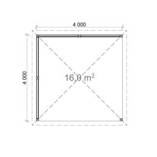 13x13 Shire Uma Pergola - Pressure Treated - Footprint