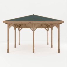 4m x 4m Mercia Pressure Treated Gazebo with Tongue and Groove Roof - Side View