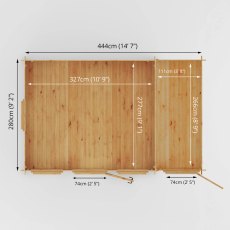 15x10 Mercia Reverse Apex Log Cabin With Side Shed in 19mm Logs - footprint