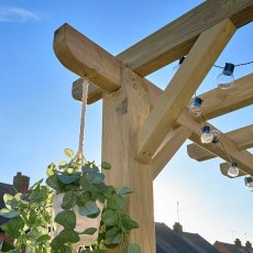 8x8 Forest Premium Ultima Wooden Garden Pergola - close up of solid posts