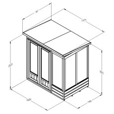 6x4 Forest Beckwood Pent Summerhouse with Double Doors - 25yr Guarantee - dimensions