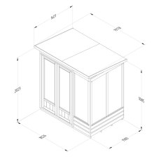 6x4 Forest Beckwood Pent Summerhouse with Double Doors - 25yr Guarantee - dimensions