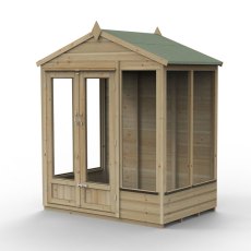 6ft x 4ft Forest Beckwood Summerhouse Pressure Treated - isolated with doors closed