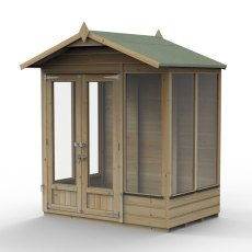 6ft x 4ft Forest Beckwood Summerhouse Pressure Treated - isolated with doors closed