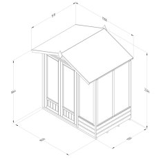 6ft x 4ft Forest Beckwood Summerhouse Pressure Treated - dimensions