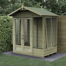 6ft x 4ft Forest Beckwood Summerhouse Pressure Treated - two window open