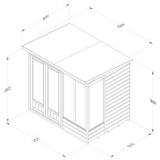 7x5 Forest Beckwood Pent Summerhouse with Double Doors - 25yr Guarantee - dimensions