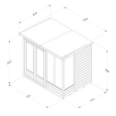 7x5 Forest Beckwood Pent Summerhouse with Double Doors - 25yr Guarantee - dimensions