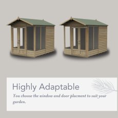 7x5 Forest Beckwood Pent Summerhouse with Double Doors - 25yr Guarantee - adaptable