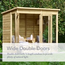 7x5 Forest Beckwood Pent Summerhouse with Double Doors - 25yr Guarantee - doors