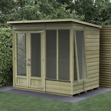 7x5 Forest Beckwood Pent Summerhouse with Double Doors - 25yr Guarantee - one opening side window