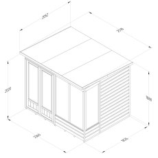8x6 Forest Beckwood Pent Summerhouse with Double Doors - 25yr Guarantee - dimensions