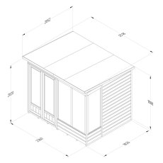 8x6 Forest Beckwood Pent Summerhouse with Double Doors - 25yr Guarantee - dimensions