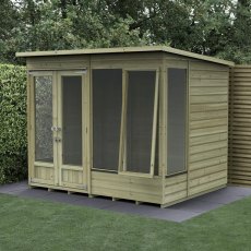 8x6 Forest Beckwood Pent Summerhouse with Double Doors - 25yr Guarantee - one window opening
