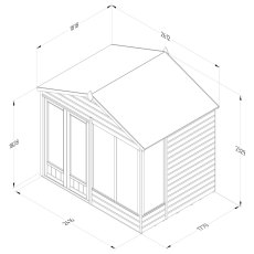 8x6 Forest Beckwood Apex Summerhouse with Double Doors - 25yr Guarantee - dimensions