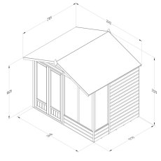 8x6 Forest Beckwood Apex Summerhouse with Double Doors - 25yr Guarantee - dimensions