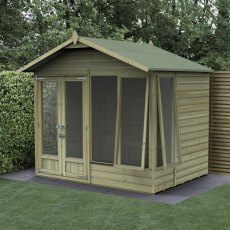 8x6 Forest Beckwood Apex Summerhouse with Double Doors - 25yr Guarantee - front & side opening window