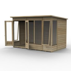 10x6 Forest Beckwood Pent Summerhouse with Double Doors - 25yr Guarantee - two opener