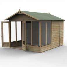 10ft x 8ft Forest Beckwood Summerhouse Pressure Treated - isolated with doors open