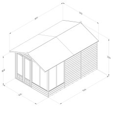 12ft x 8ft Forest Beckwood Summerhouse Pressure Treated - dimensions