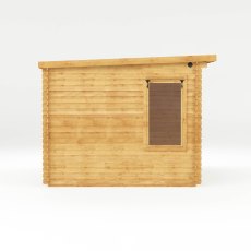 13x10 Mercia Pent Log Cabin With Side Shed in 19mm Logs - isolated side view