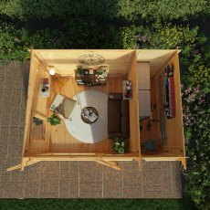 13x10 Mercia Pent Log Cabin With Side Shed in 19mm Logs - in situ, top view