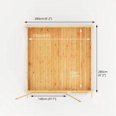 3m X 3m Mercia Elite Pent Log Cabin - 28mm Logs - footprint