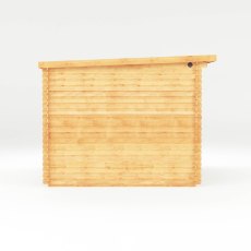 6m x 3m Mercia Elite Pent Log Cabin With Patio Area - 28mm Logs - isolated side view