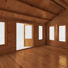5.3m x 4m Mercia Clock Tower Log Cabin - Internal Door View