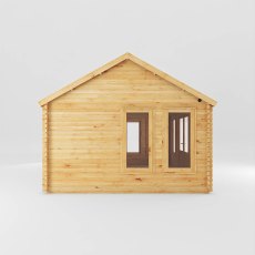 5.3m x 4m Mercia Clock Tower Log Cabin - White Background, Side View
