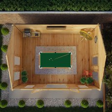 5.3m x 4m Mercia Clock Tower Log Cabin - Top Down View