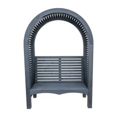 Grange Contemporary Garden Arbour in Black - isolated front view