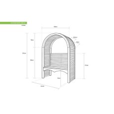 Grange Contemporary Garden Arbour in Black - dimensions