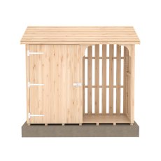5x2 Shire Country Pent Log Store with Storage - Pressure Treated - isolated front view