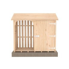 5x2 Shire Country Pent Log Store with Storage - Pressure Treated - isolated front view - LHS