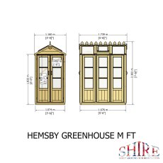 6x4 Shire Hemsby Traditional Wooden Greenhouse - dimensions