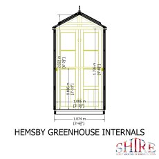 6x4 Shire Hemsby Traditional Wooden Greenhouse - internal dimensions