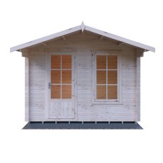 10Gx10 Shire Crinan Log Cabin (19mm Logs) - isolated front view