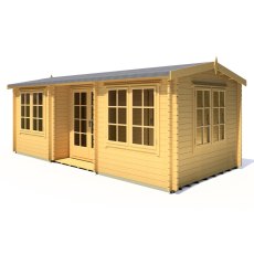 10Gx20 Shire Elveden Log Cabin in 44mm logs - isolated side angle view