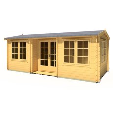 10Gx20 Shire Elveden Log Cabin in 44mm logs - isolated angle view
