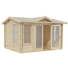 10Gx12 Shire Clockhouse Log Cabin in 44mm Logs - isolated angle view