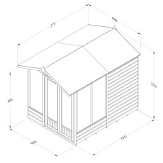 8x6 Forest Beckwood Apex Summerhouse with Double Doors - 25yr Guarantee - dimensions