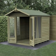 8x6 Forest Beckwood Apex Summerhouse with Double Doors - 25yr Guarantee - one window open