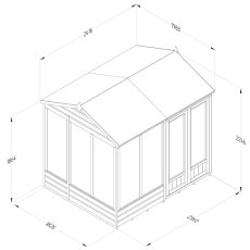 8x6 Forest Beckwood Reverse Apex Summerhouse with Double Doors - 25yr Guarantee - dimensions