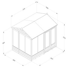 8x6 Forest Beckwood Reverse Apex Summerhouse with Double Doors - 25yr Guarantee - dimensions