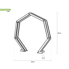 Grange Hex Moon Gate Wooden Garden Arch - dimensions